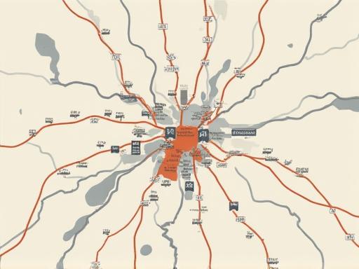 A stylized map showing Prague as the central hub.