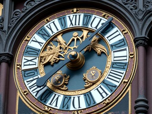 Detailed shot of the Astronomical Clock in Prague's Old Town Square.
